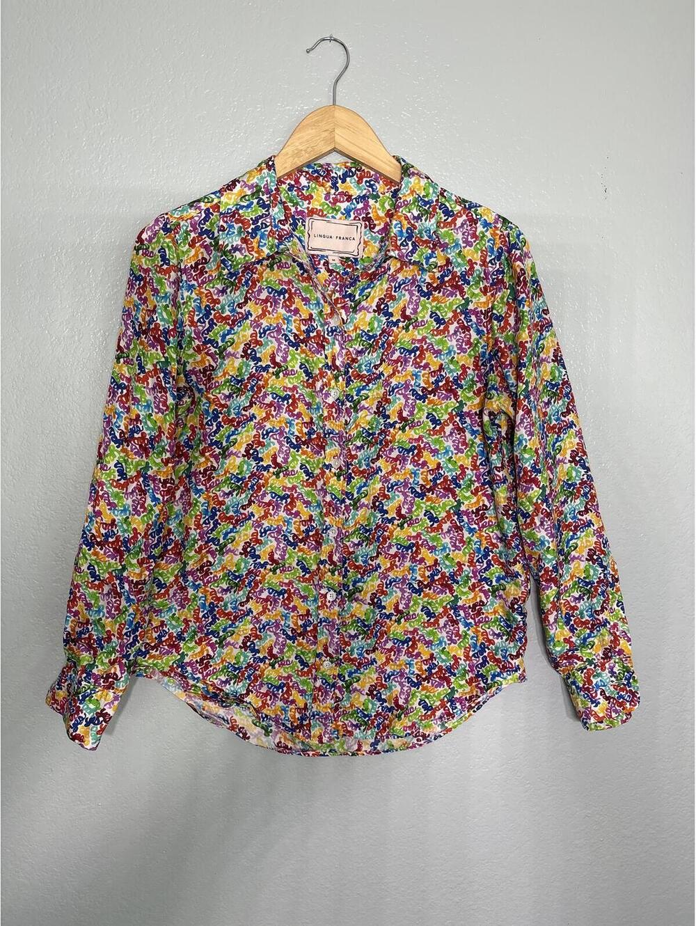 Lingua Franca silk vibrant top